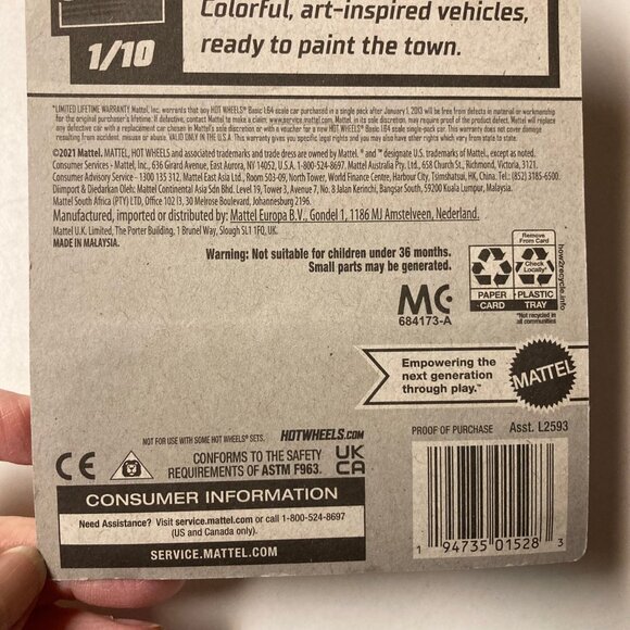 2022 Hot Wheels 62/250 "Bully Goat" 1/10 "HW Art Cars" Series - Purple - Picture 7 of 13